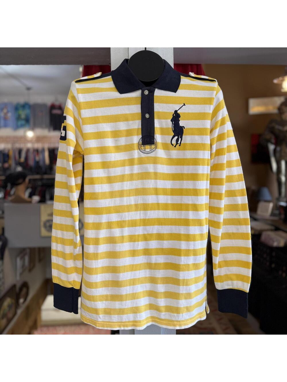 Women's Polo Ralph Lauren striped button shirt XL big logo